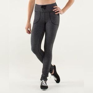 Lululemon Skinny Will Fleece Textured Pant - Black/Gray Stripe